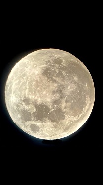 月食が始まる前(17時51分撮影)の満月
