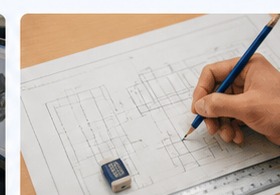 手描き製図のダミー写真