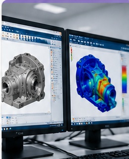 3D CAD設計とFEM解析のイメージ